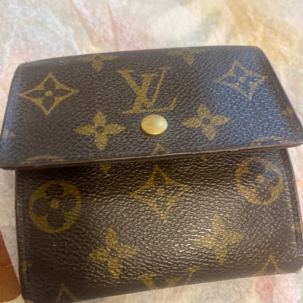 Louis Vuitton Mono Brown Elise Compact Tri-Fold Wallet 4”